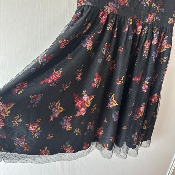 ModCloth Womens Delightful Sight A Line‎ Black Floral Lace Overlay Dress Size XL - Picture 4 of 13